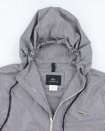 Lacoste Checked Waterproof Hooded Jacket - L