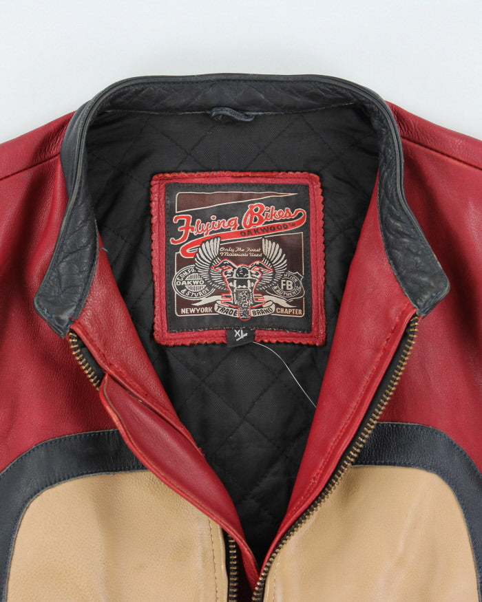 Vintage Leather Flying Biker Jacket - XL