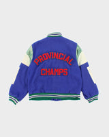 Vintage 70's Leather Embroidered Varsity Jacket - S
