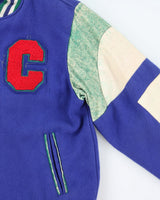 Vintage 70's Leather Embroidered Varsity Jacket - S