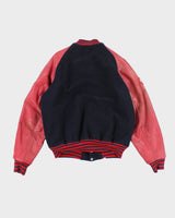 Vintage 80's Embroidered Heavyweight Varsity Jacket - M