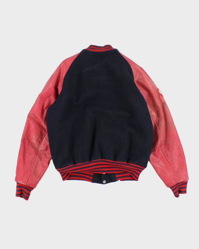 Vintage 80's Embroidered Heavyweight Varsity Jacket - M