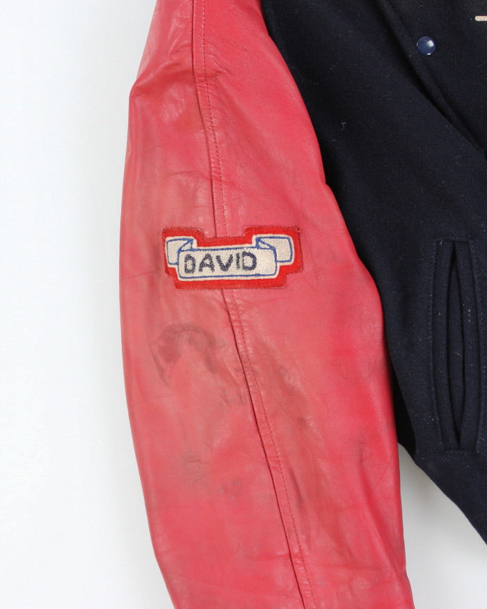 Vintage 80's Embroidered Heavyweight Varsity Jacket - M