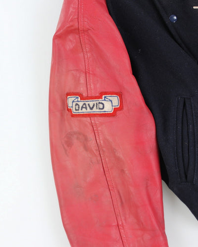 Vintage 80's Embroidered Heavyweight Varsity Jacket - M