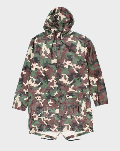 Vintage Rains Camouflage Waterproof Hooded Jacket - M