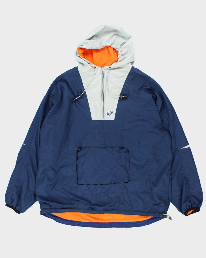 Vintage 90's Fox Motocross Racing Pullover Lined Hooded Jacket - L