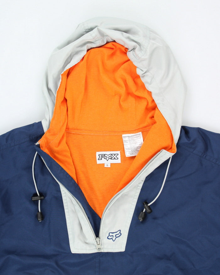Vintage 90's Fox Motocross Racing Pullover Lined Hooded Jacket - L