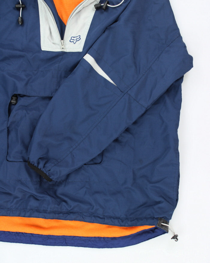 Vintage 90's Fox Motocross Racing Pullover Lined Hooded Jacket - L