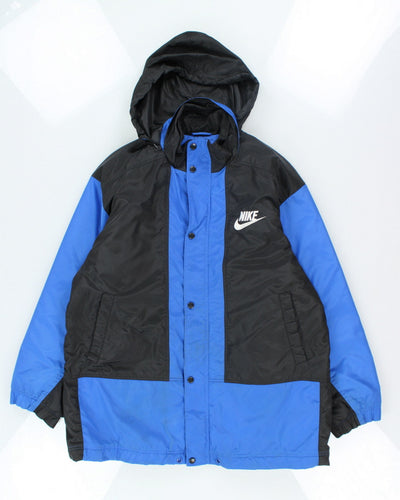 Vintage 90's Nike Two Tone Hooded Raincoat - L