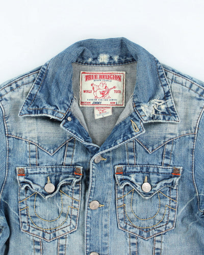 Vintage Y2K True Religion Pre-Distressed Denim Jacket - L