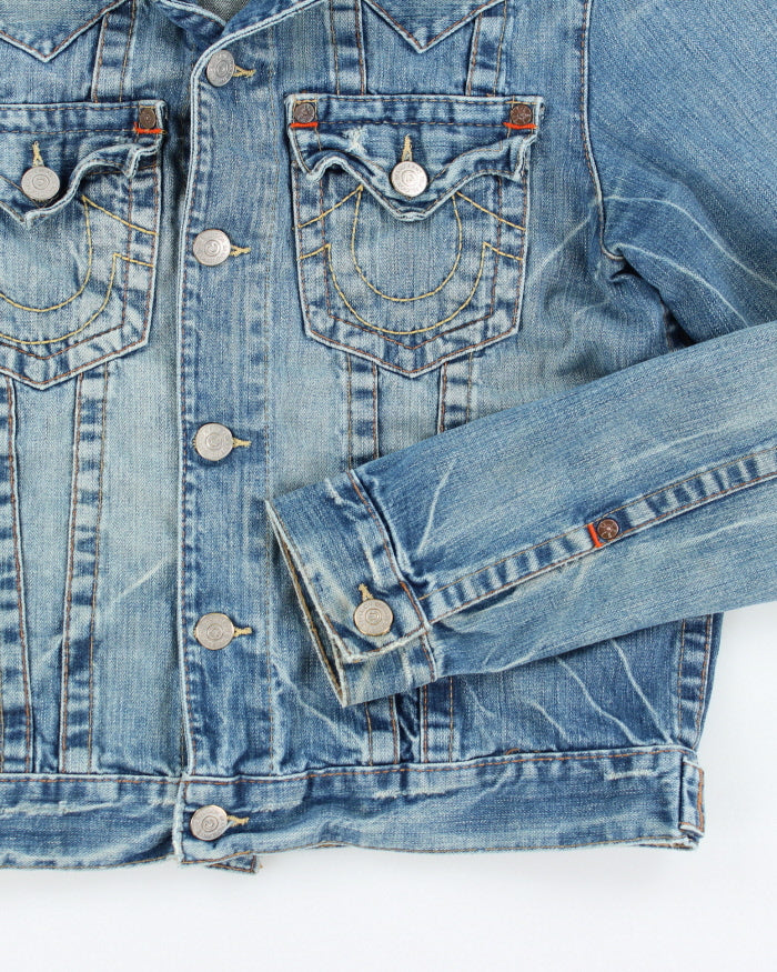 Vintage Y2K True Religion Pre-Distressed Denim Jacket - L – Rokit