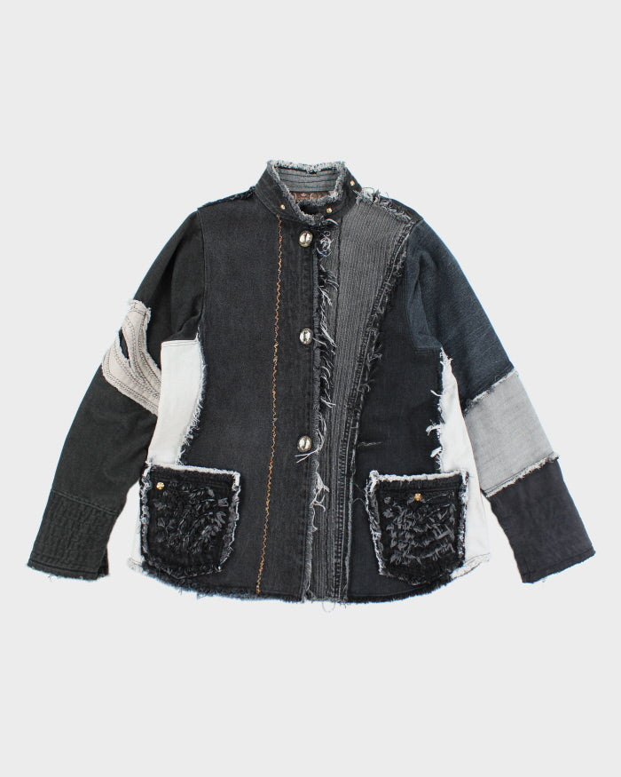 Y2k 00s Denna Gauthier Patchwork Distressed Denim Jacket - S