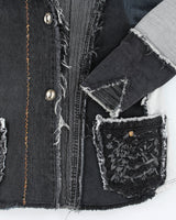 Y2k 00s Denna Gauthier Patchwork Distressed Denim Jacket - S