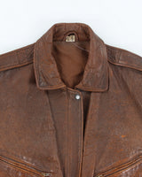 Vintage Brown Leather Jacket - M