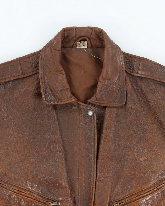 Vintage Brown Leather Jacket - M