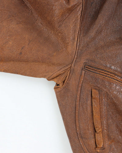 Vintage Brown Leather Jacket - M