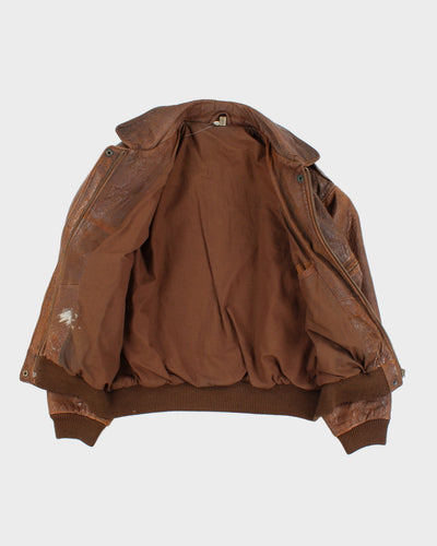 Vintage Brown Leather Jacket - M