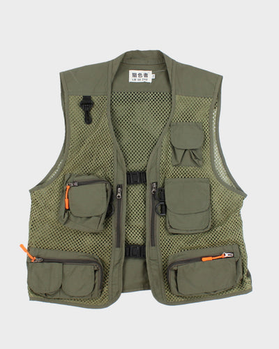 Vintage Lie Se Zhe Multi Pockets Lightweight Fisherman's Gilet - XXL