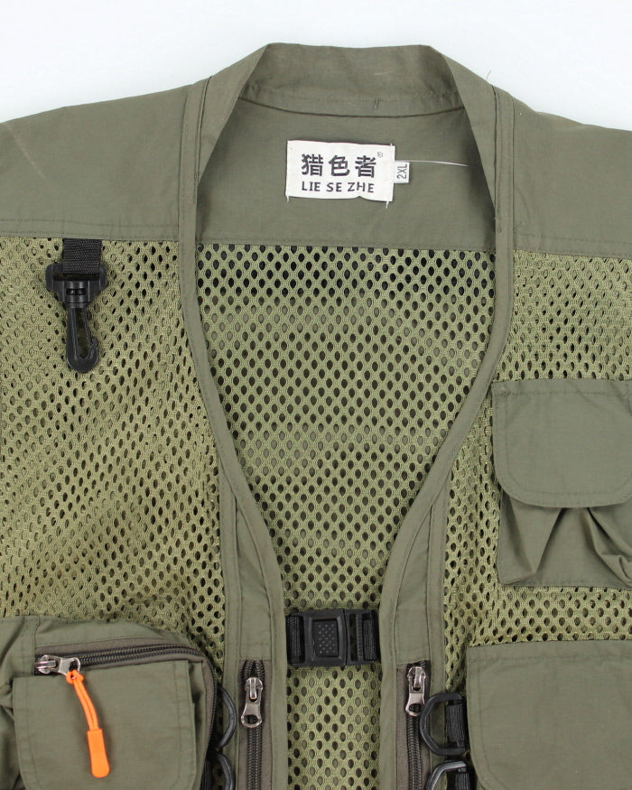Vintage Lie Se Zhe Multi Pockets Lightweight Fisherman's Gilet - XXL
