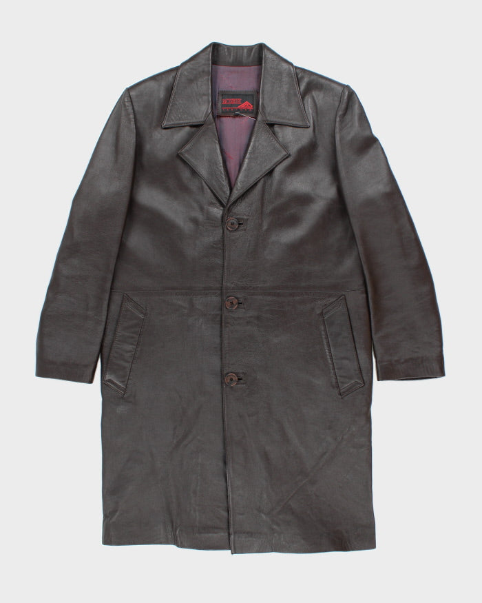Vintage Mish Leather Double Breasted Trench Style Coat - S