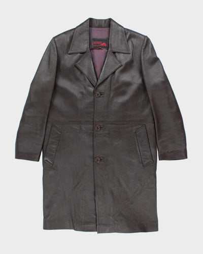 Vintage Mish Leather Double Breasted Trench Style Coat - S