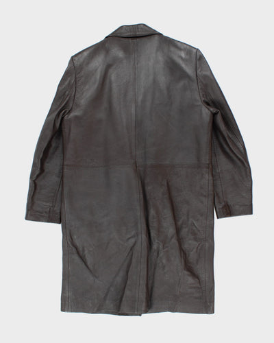 Vintage Mish Leather Double Breasted Trench Style Coat - S