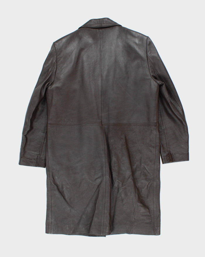 Vintage Mish Leather Double Breasted Trench Style Coat - S