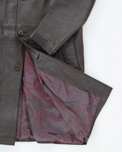 Vintage Mish Leather Double Breasted Trench Style Coat - S