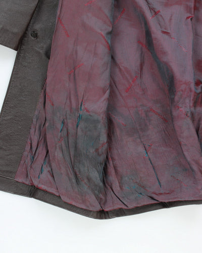 Vintage Mish Leather Double Breasted Trench Style Coat - S