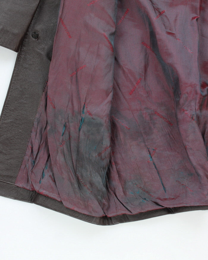 Vintage Mish Leather Double Breasted Trench Style Coat - S