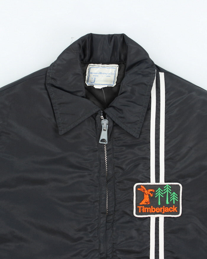 Vintage 80's Timberjack Embroidered Lined Harrington Jacket - L