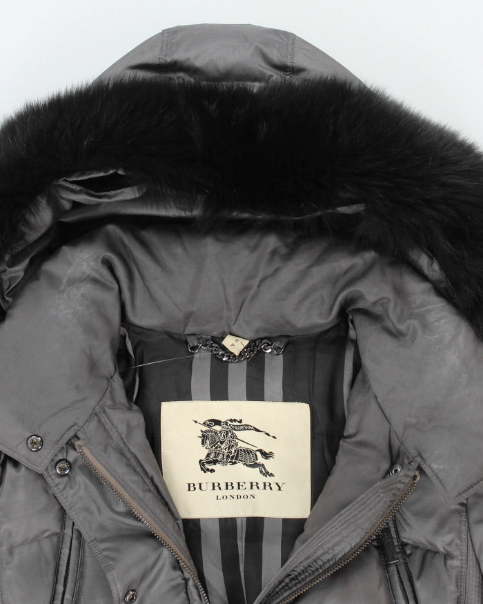 Vintage 2000's Women's Burberry Insulated Hooded Puffer Parka Jacket - S