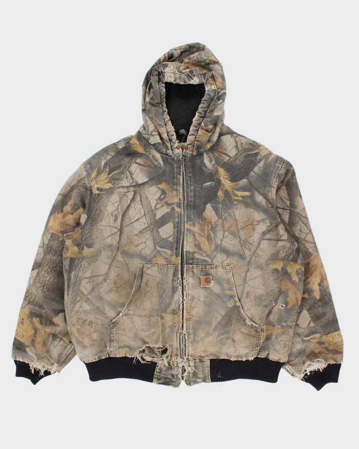 Vintage 90's Carhartt Real Tree Camo Hooded Heavyweight Active Jacket - XL