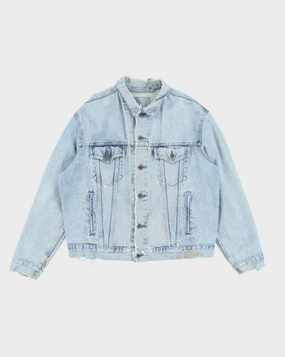 Vintage 90's Levi's Distressed Light Wash Denim Jacket - L