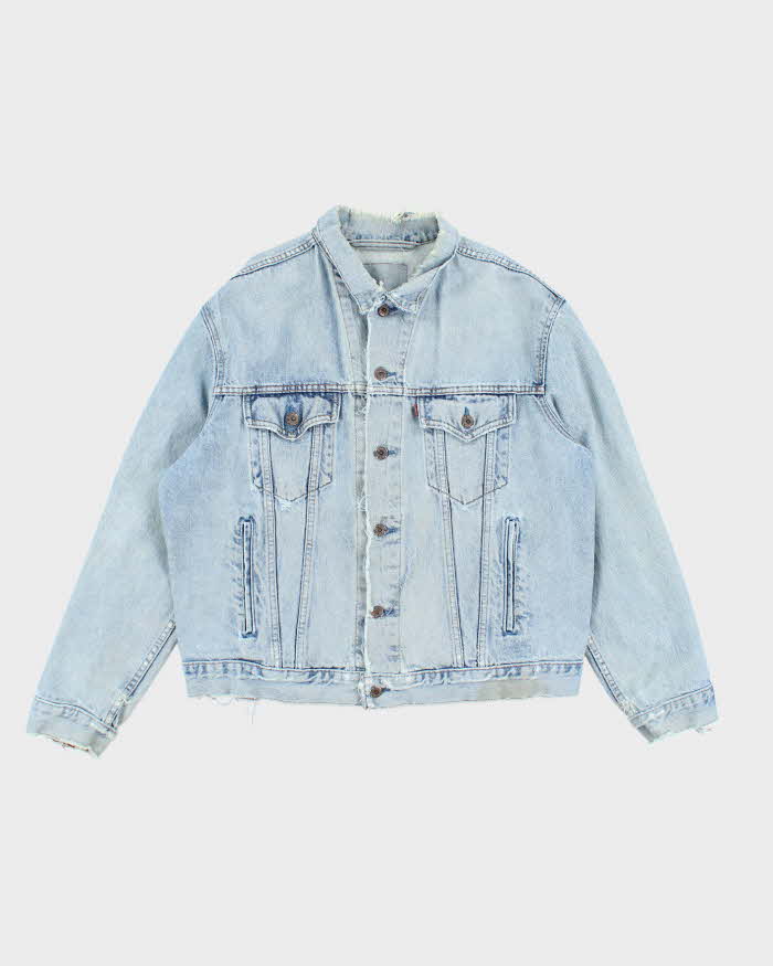 Vintage 90's Levi's Distressed Light Wash Denim Jacket - L