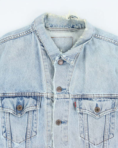 Vintage 90's Levi's Distressed Light Wash Denim Jacket - L