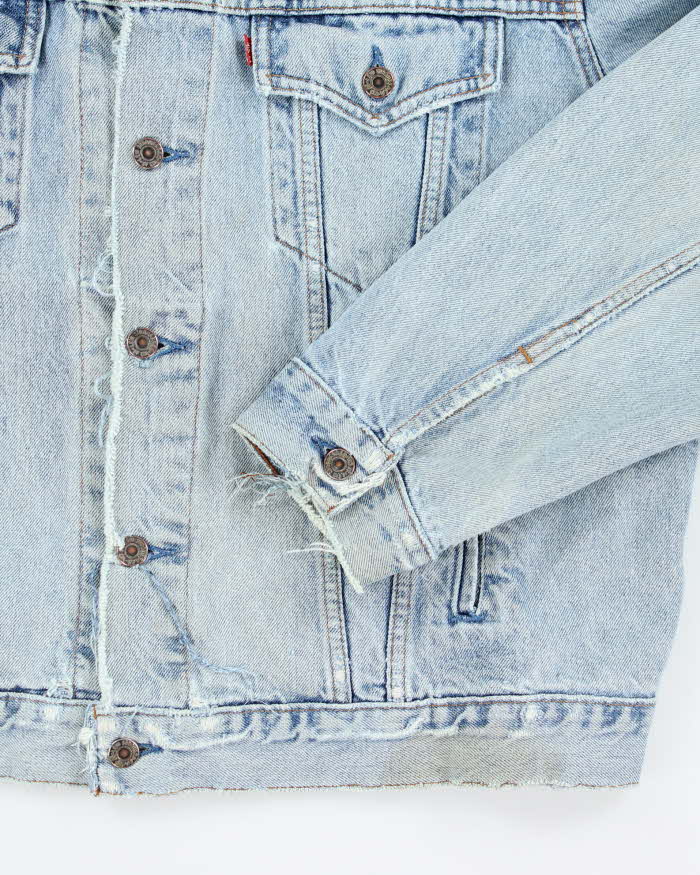 Vintage 90's Levi's Distressed Light Wash Denim Jacket - L