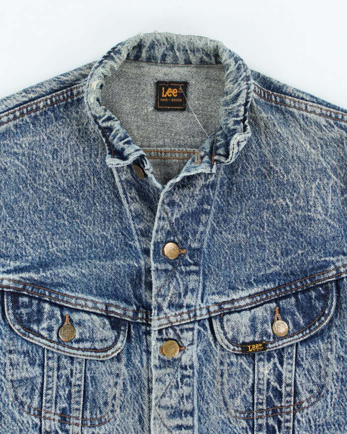 Vintage 80's Lee Acid Wash Denim Jacket - M