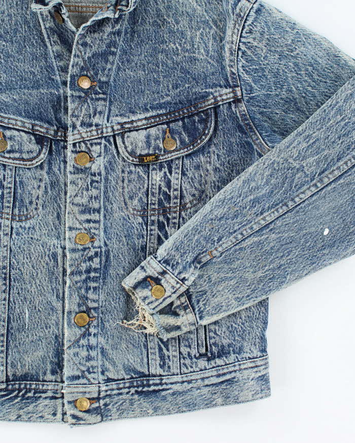 Vintage 80's Lee Acid Wash Denim Jacket - M