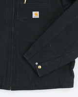 Vintage 00s Carhartt Dark Navy Fleece Lined Workwear Detroit Jacket - XXL