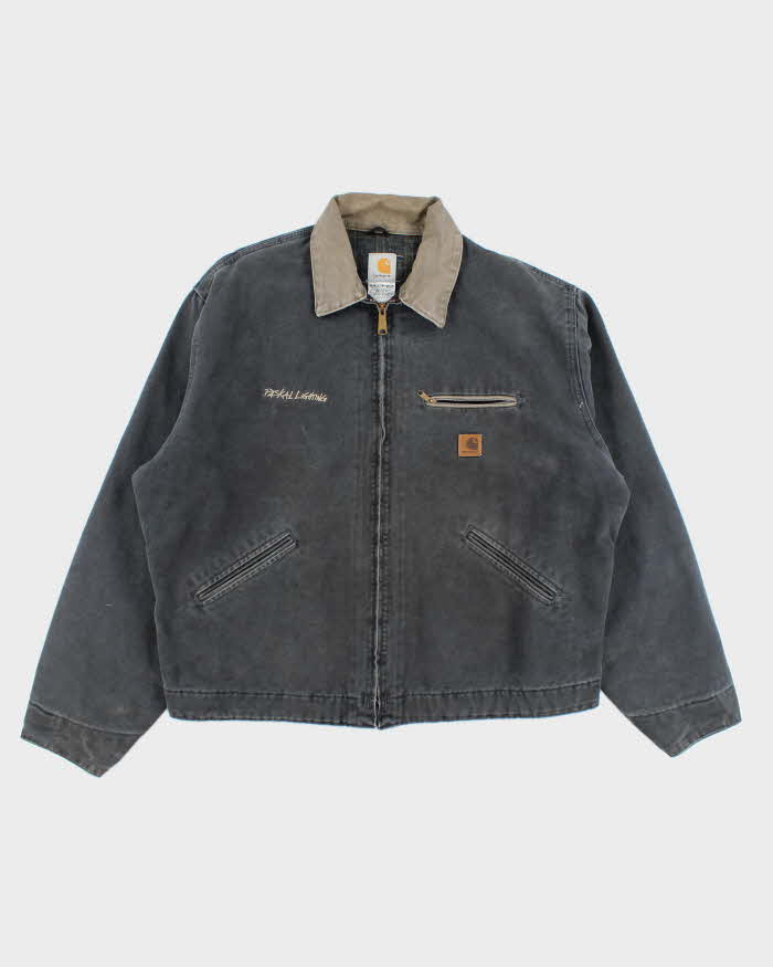 Vintage 00s Carhartt Navy Fleece Lined Workwear Jacket - XL