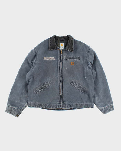 Vintage 00s Carhartt Navy Fleece Lined Workwear Jacket - 2XL Tall