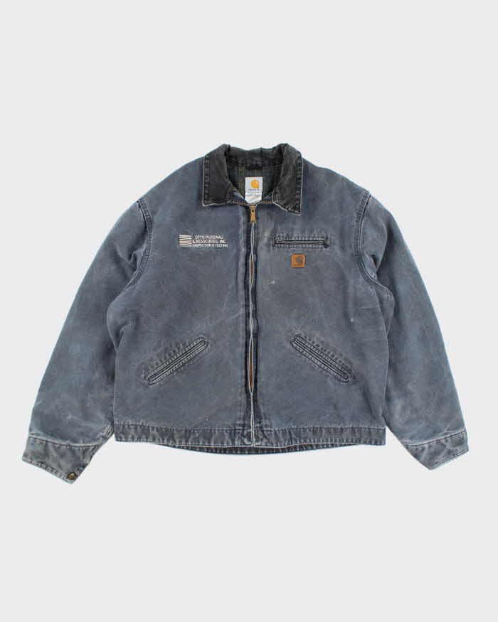 Vintage 00s Carhartt Navy Fleece Lined Workwear Jacket - 2XL Tall