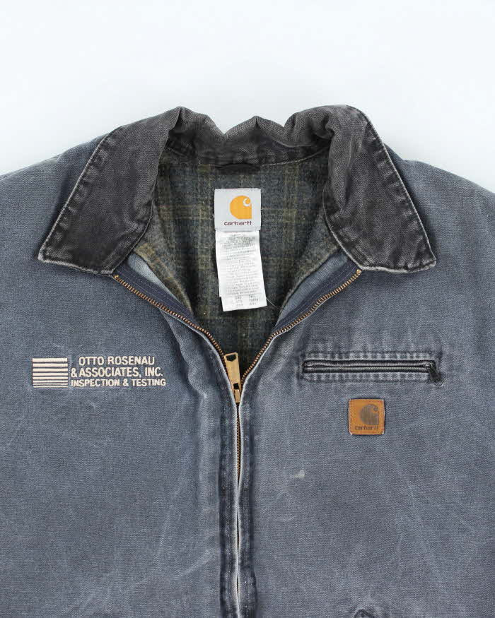 Vintage 00s Carhartt Navy Fleece Lined Workwear Jacket - 2XL Tall