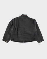 Vintage 90s Carhartt Faded Black Fleece Lined Workwear Detroit Jacket - XXXL