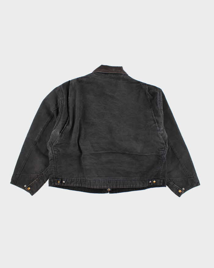 Vintage 90s Carhartt Faded Black Fleece Lined Workwear Detroit Jacket - XXXL