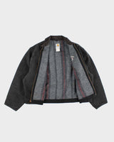 Vintage 90s Carhartt Faded Black Fleece Lined Workwear Detroit Jacket - XXXL