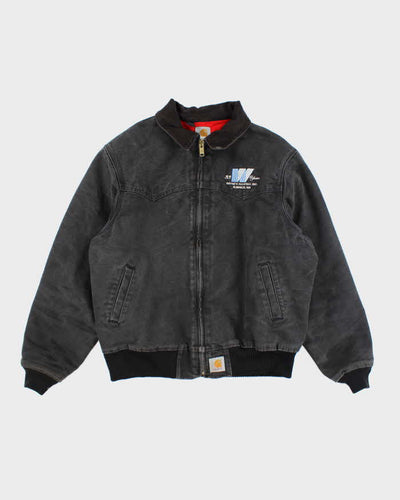 Vintage 90s Carhartt Faded Black Fleece Lined Workwear Jacket - XL
