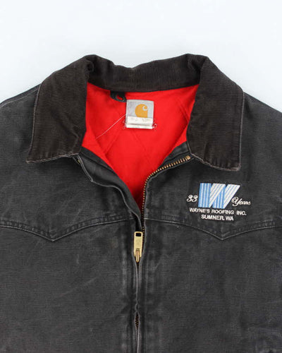 Vintage 90s Carhartt Faded Black Fleece Lined Workwear Jacket - XL
