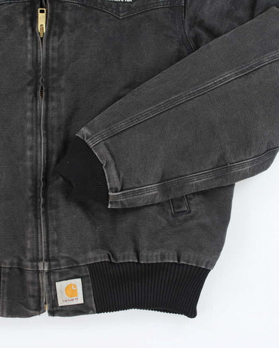 Vintage 90s Carhartt Faded Black Fleece Lined Workwear Jacket - XL